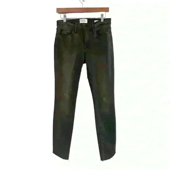 Frame Le Skinny de Jeanne Raw Hem Ankle Women Jeans in Black Grey Kinder Size 27 - Picture 7 of 10